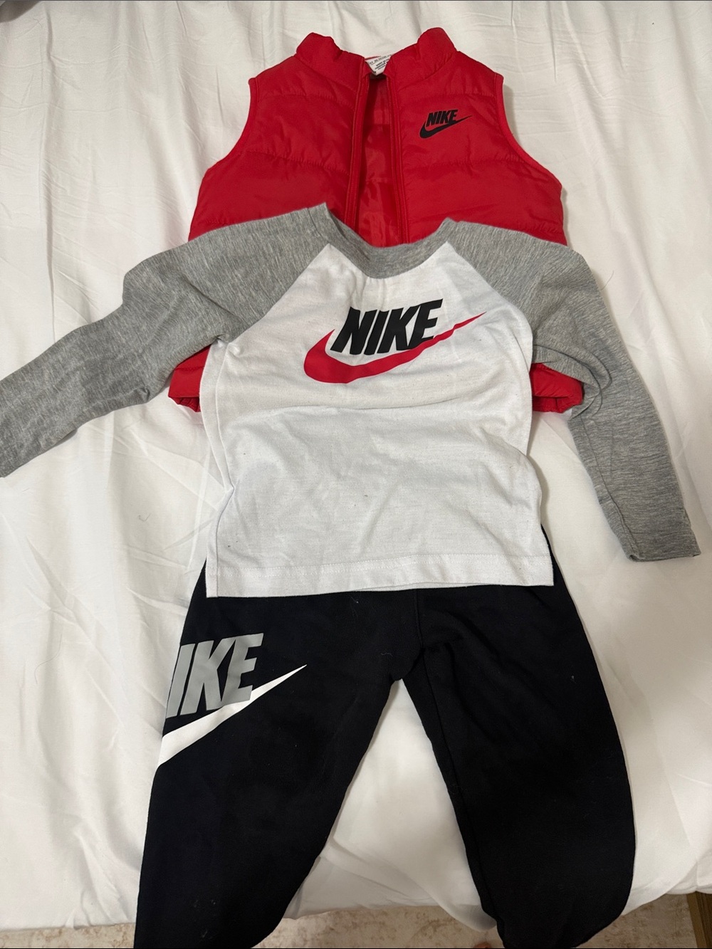 Nike Red, White, Gray & Black Kids 3-Piece Athletic Set